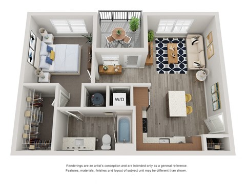 A1 - 1 Bed 1 Bath - 675 sqft